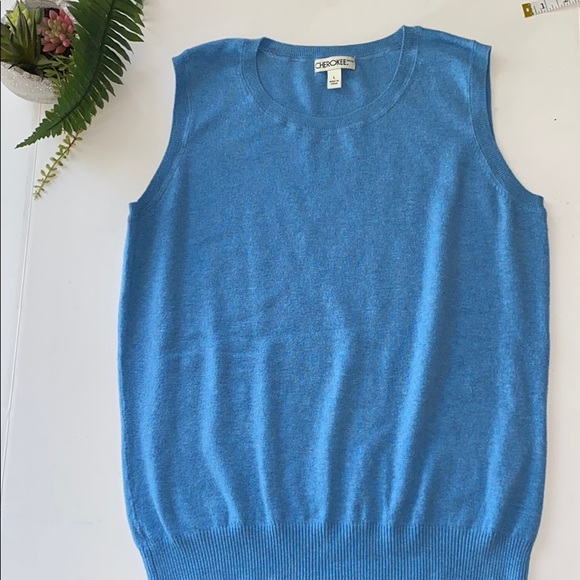 Cherokee woman sleeveless blue sweater vest size L - Picture 8 of 8